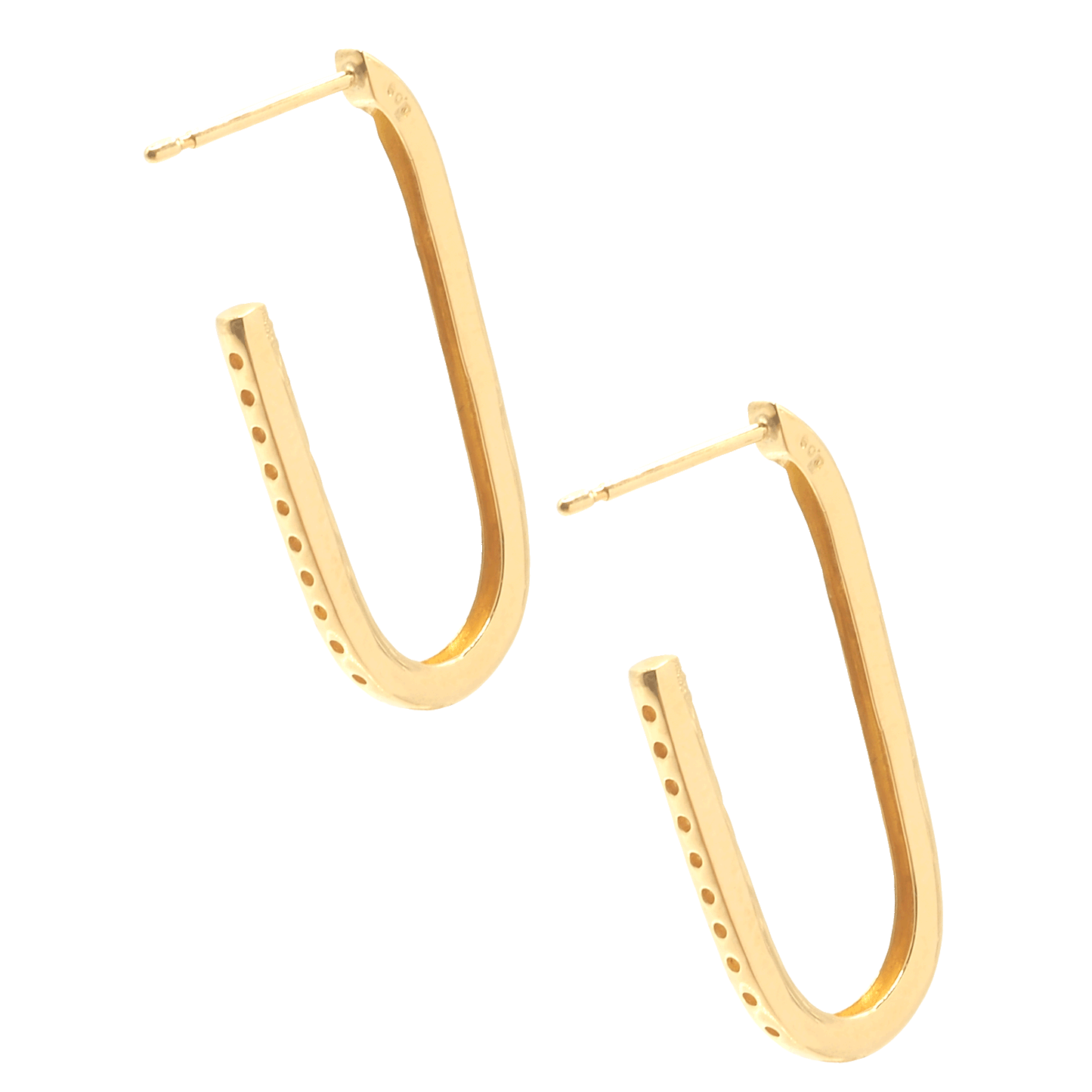 Diamond Long Hoop Earring