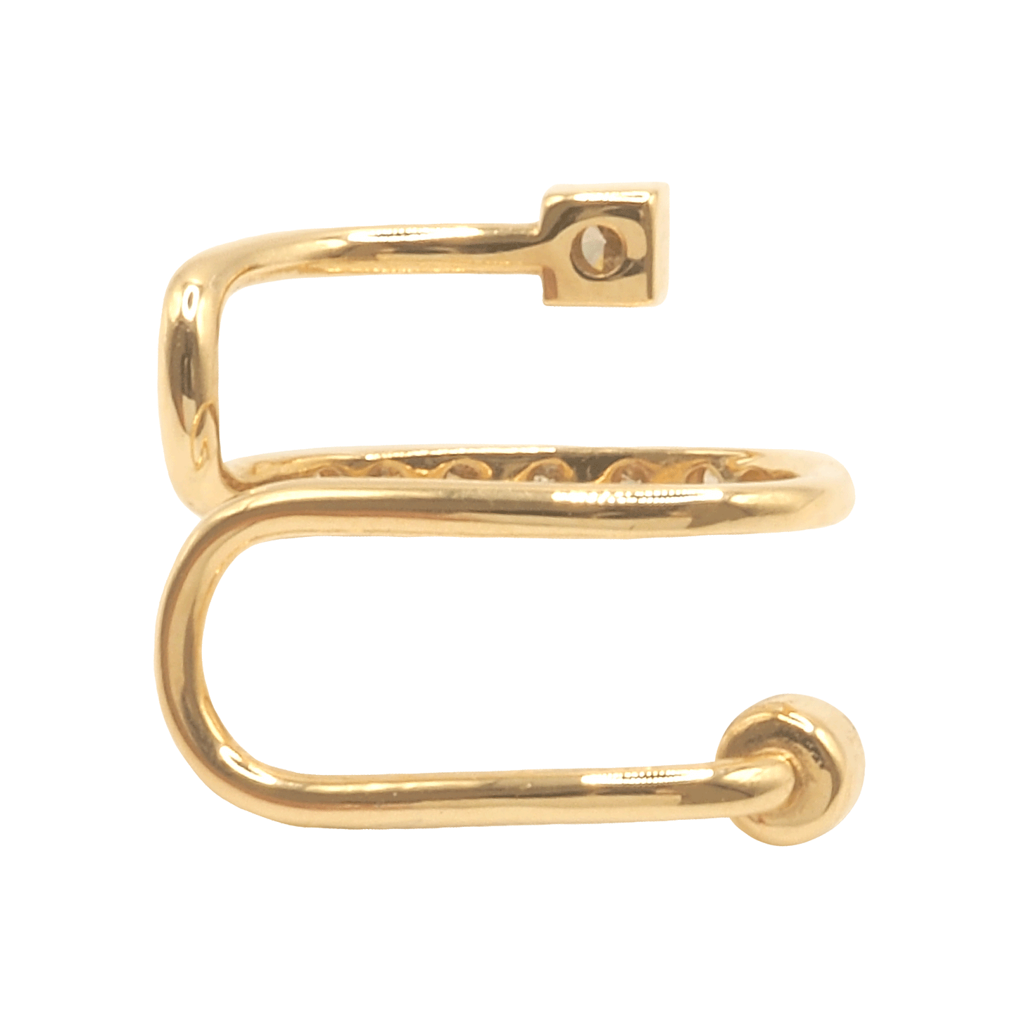 Diamond Circle Square Ear Cuff