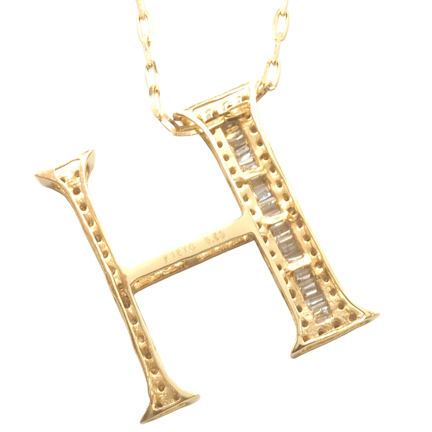 Diamond  Initial  Pendants  H