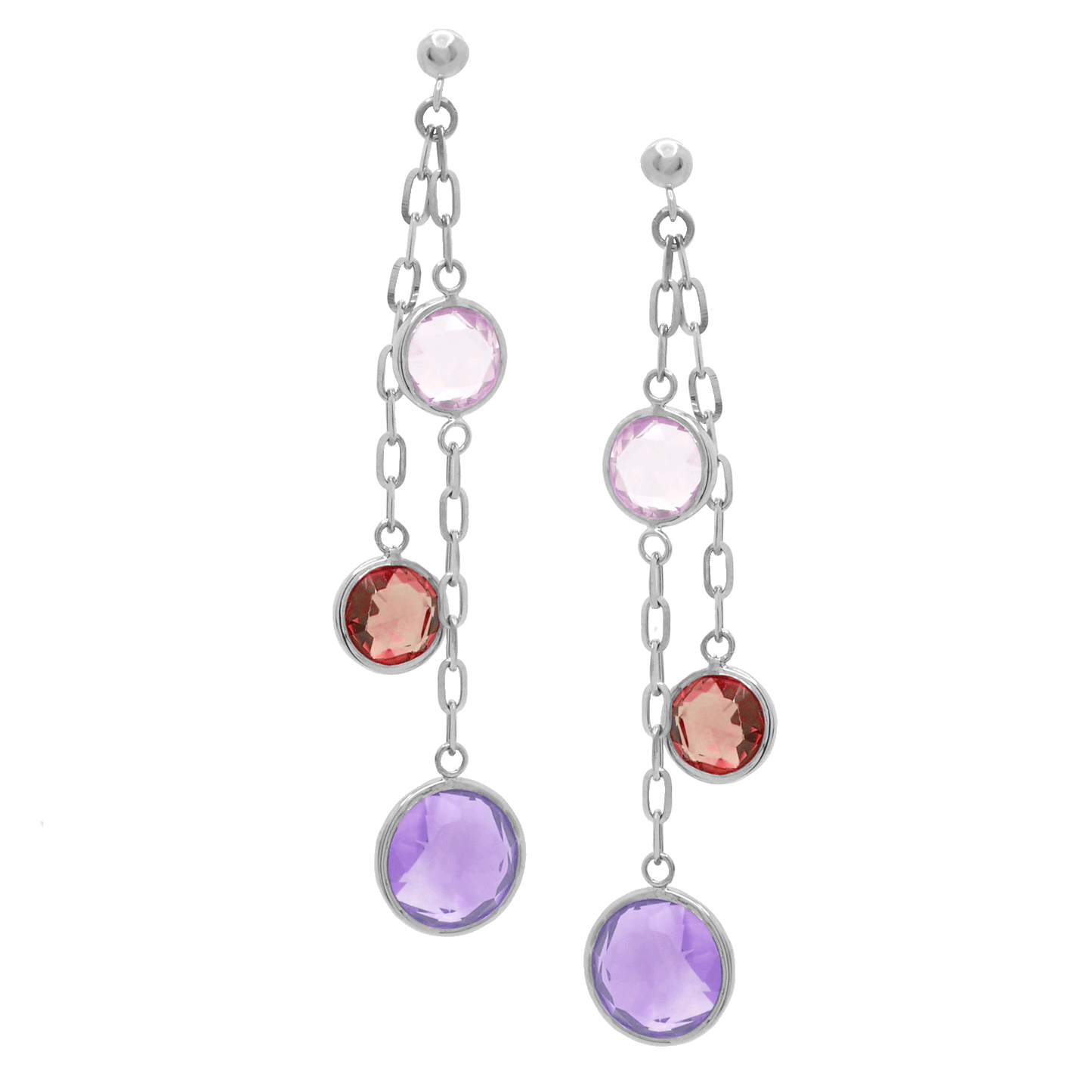 Three Multi Stone Earring