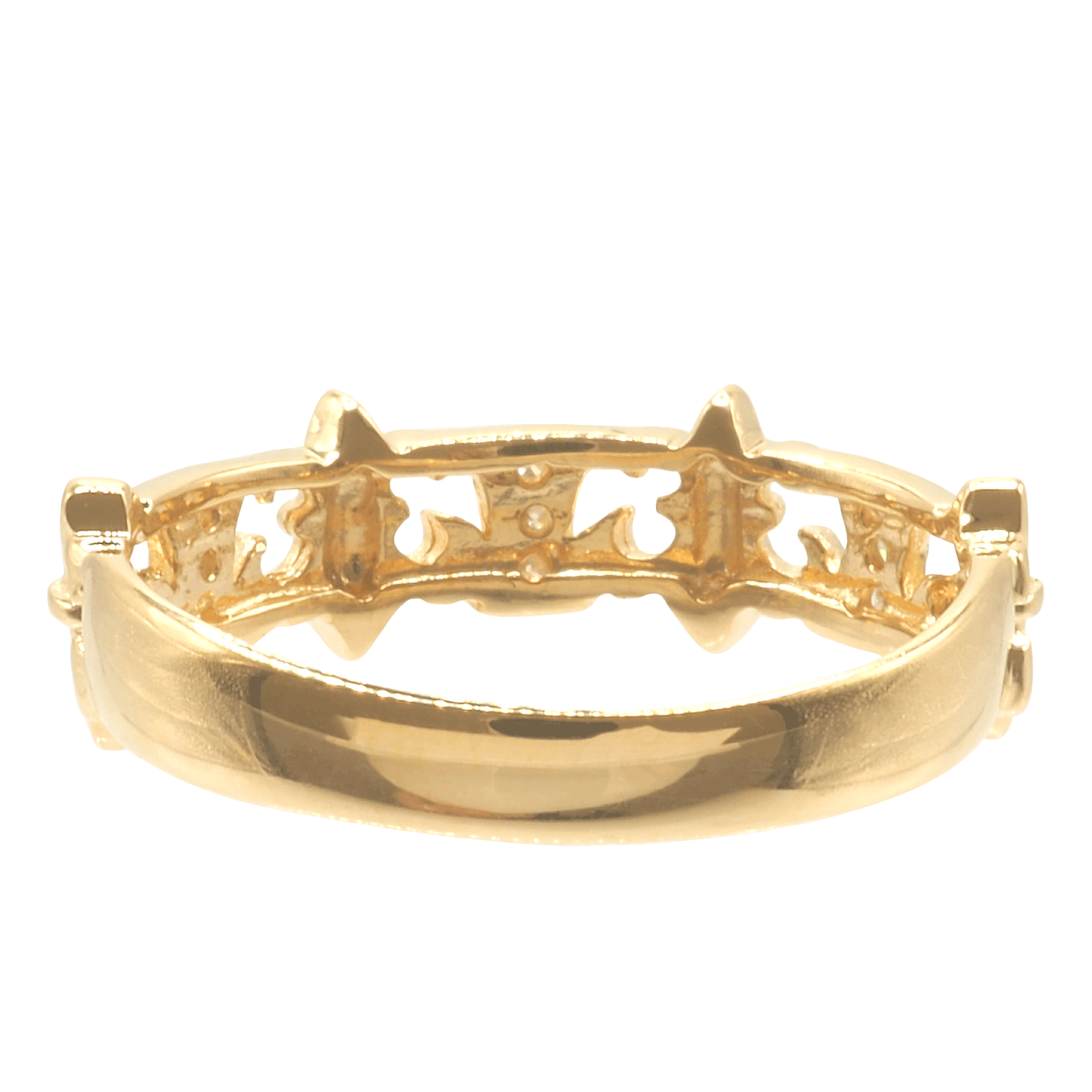 Diamond Lily Motif Ring