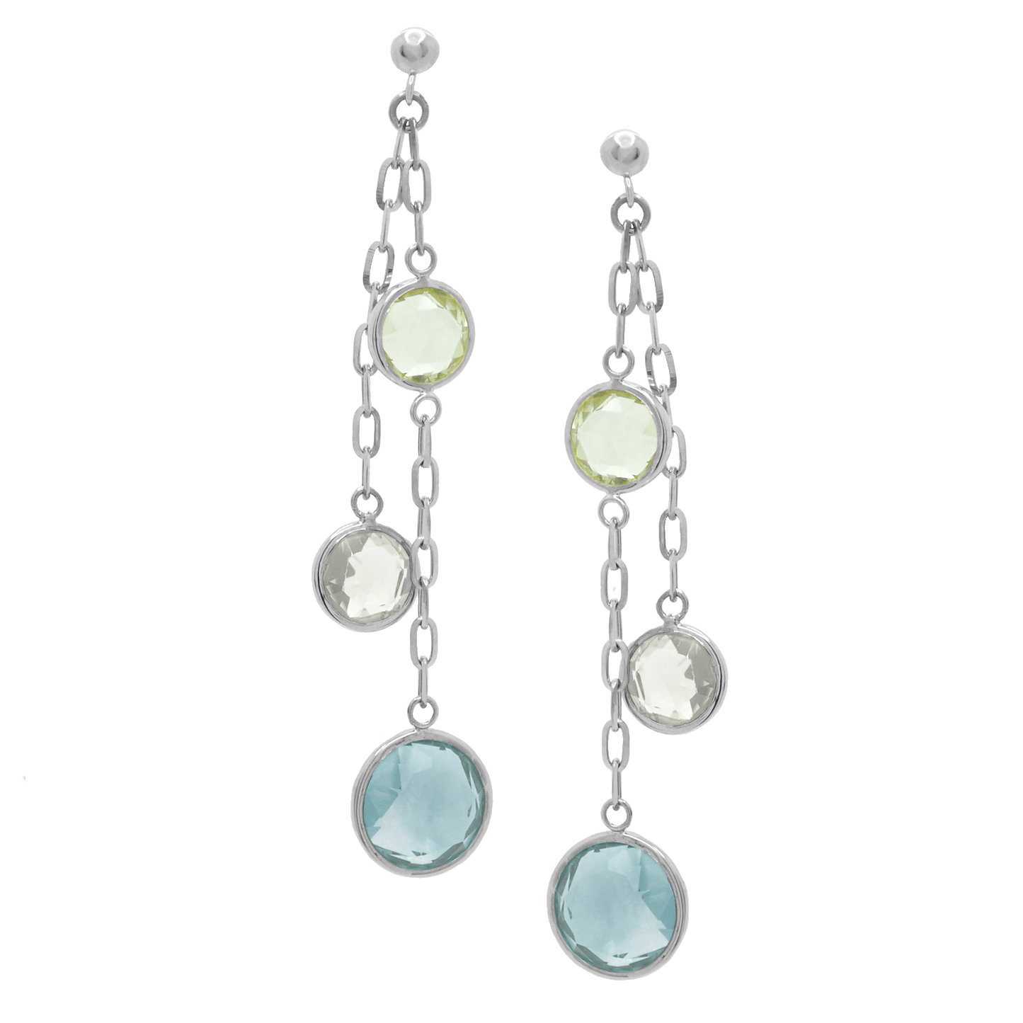 Three Multi Stone Earring