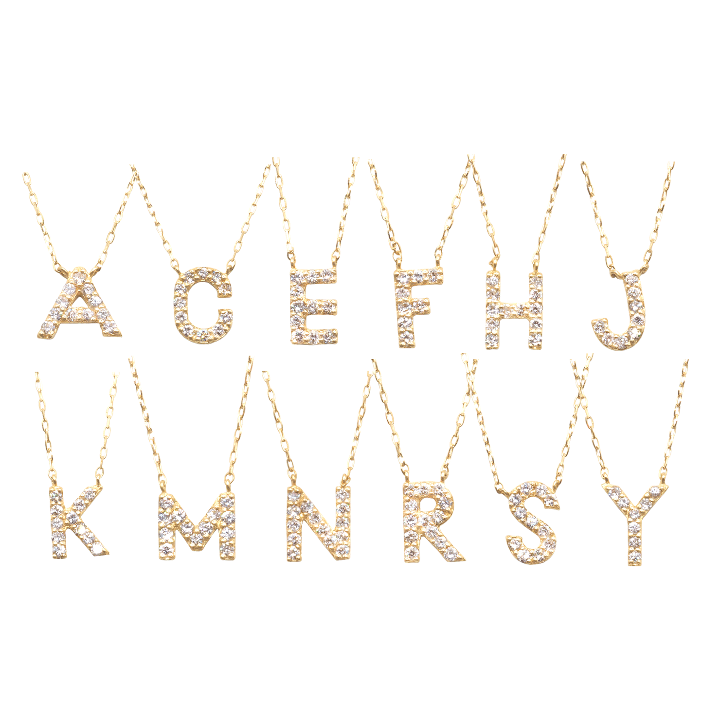 Diamond Initial Pendants