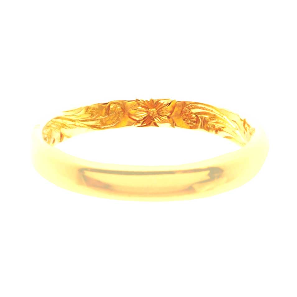 3mm Diamond Inside Engraved Barrel Ring