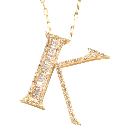 Diamond  Initial  Pendants  K