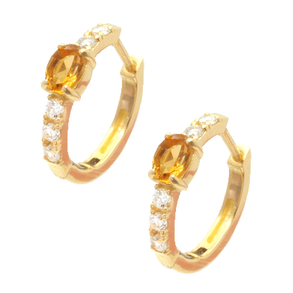 Gemstone Hoop Earring