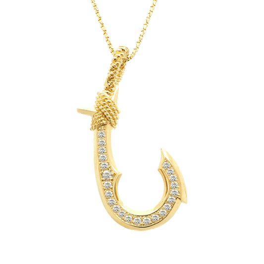 Fish Hook Diamond Pendant (S)