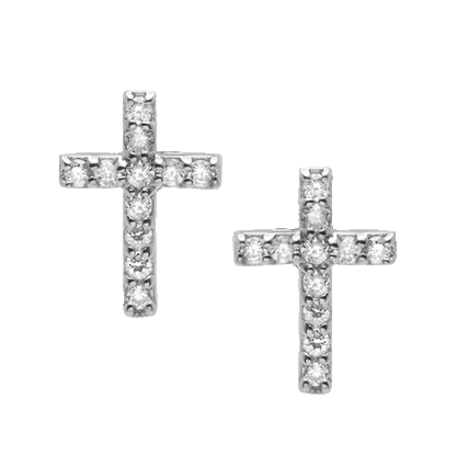 Diamond Mini Cross Earring