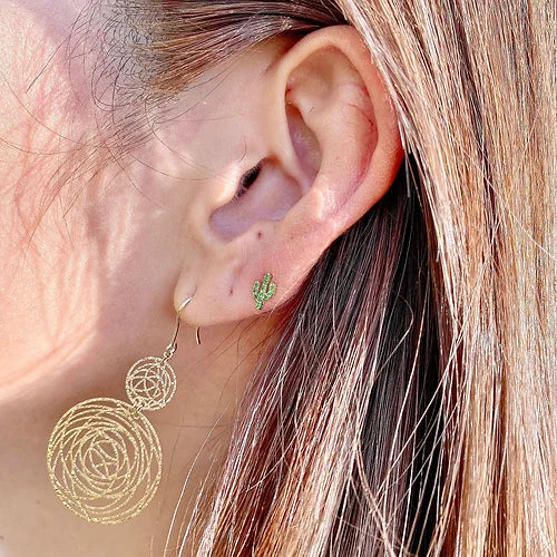 Cactus Green Garnet Earring