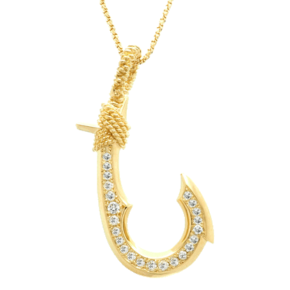 Fish Hook Diamond Pendant (L)