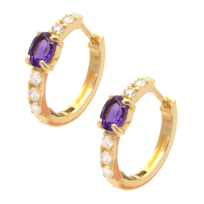 Gemstone Hoop Earring