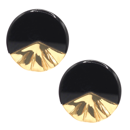 White Shell/Onyx Earring